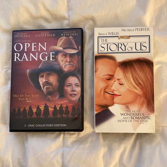 The Story of Us VHS (2000) & Disc 1 of the 2-disc Collector's Edition Open Range - Picture 1 of 2